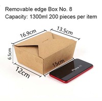 Caja de Papel Kraft Desechable para Comida para Llevar, Ensaladas de Frutas, Pollo Frito, Caja Rectangular Marrón Personalizable