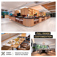 Ensemble de mobilier d'hôtel moderne et luxueux sur mesure, tables et chaises de salle à manger en bois, mobilier commercial pour hôtel et restaurant