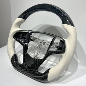 Volante de Fibra de Carbono con Pantalla LED de Tacómetro en Gamuza Blanca Compatible con <span class=keywords><strong>Cadillac</strong></span> ATS-V <span class=keywords><strong>CTS</strong></span>-V CT4 CT5 <span class=keywords><strong>CTS</strong></span> XTS XT4 XT6, Pieza de Repuesto - Product Image 2