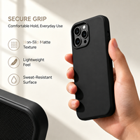 Casing Pelindung Ponsel TPU Anti-Sidik Jari Desain Polos Sentuhan Lembut Matte Slim Fit untuk 17 Pro Max Anti-Selip