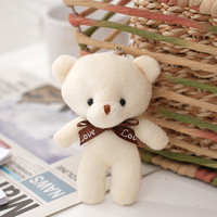 Mini porte-clés en peluche ours en peluche avec nœud en ruban d'amour pour la décoration de sac et comme cadeau