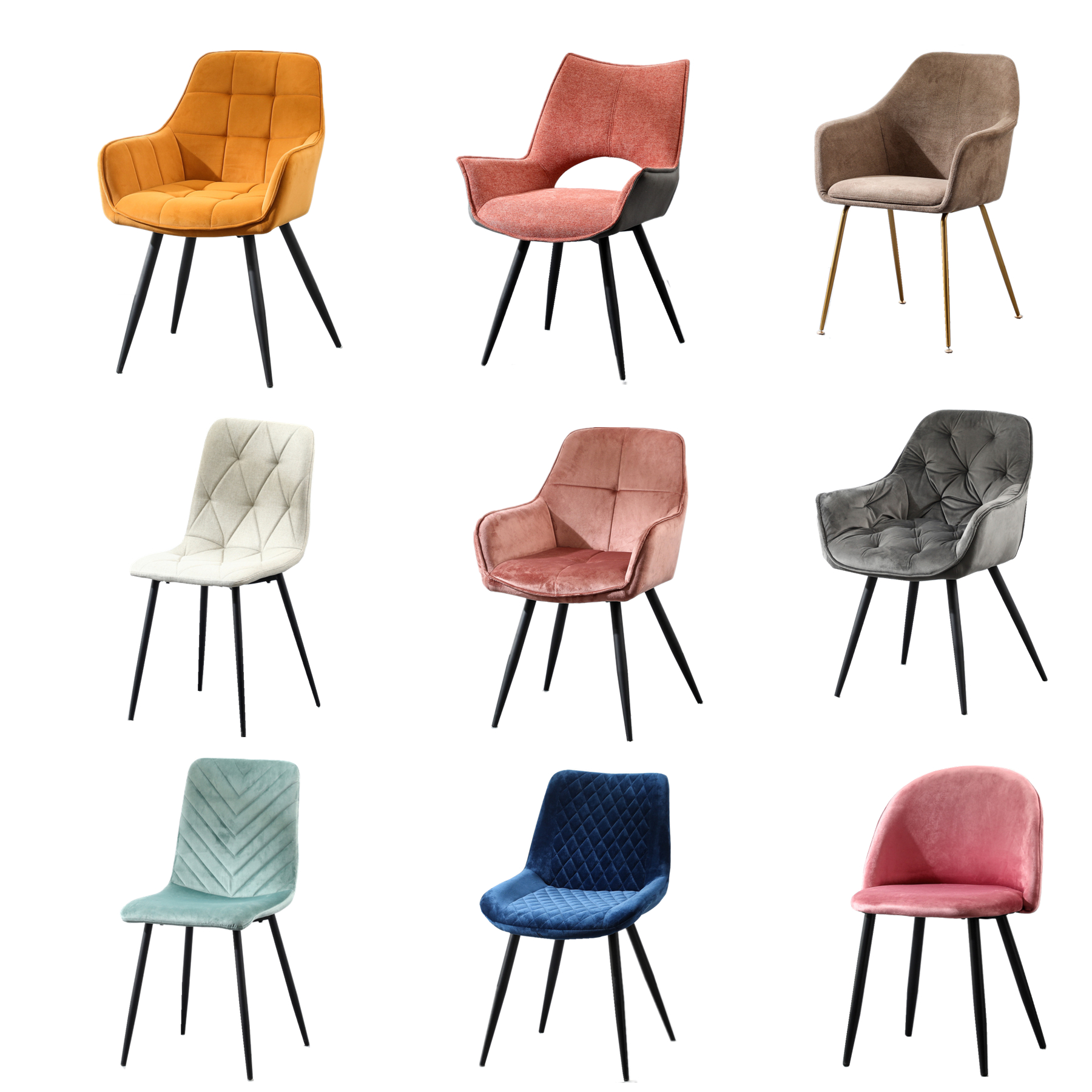 Скандинавская мебель для дома, кухонный стул с мягкой обивкой для столовой, современный роскошный обеденный стул из бархатной ткани с металлическими ножками