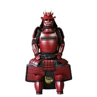 Casque de samouraï japonais style Oni en corne de bœuf, armure Akazonae de la période Sengoku, en métal, pour enfants, décoration sur pied pour films et télévision