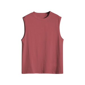 Camiseta sin Mangas Minimalista para Hombre, sin Logotipo, Acabado Limpio, Tonos Neutros, Transpirable, 100% Algodón, para Gimnasio, Correr, Uso Casual - Product Image 1