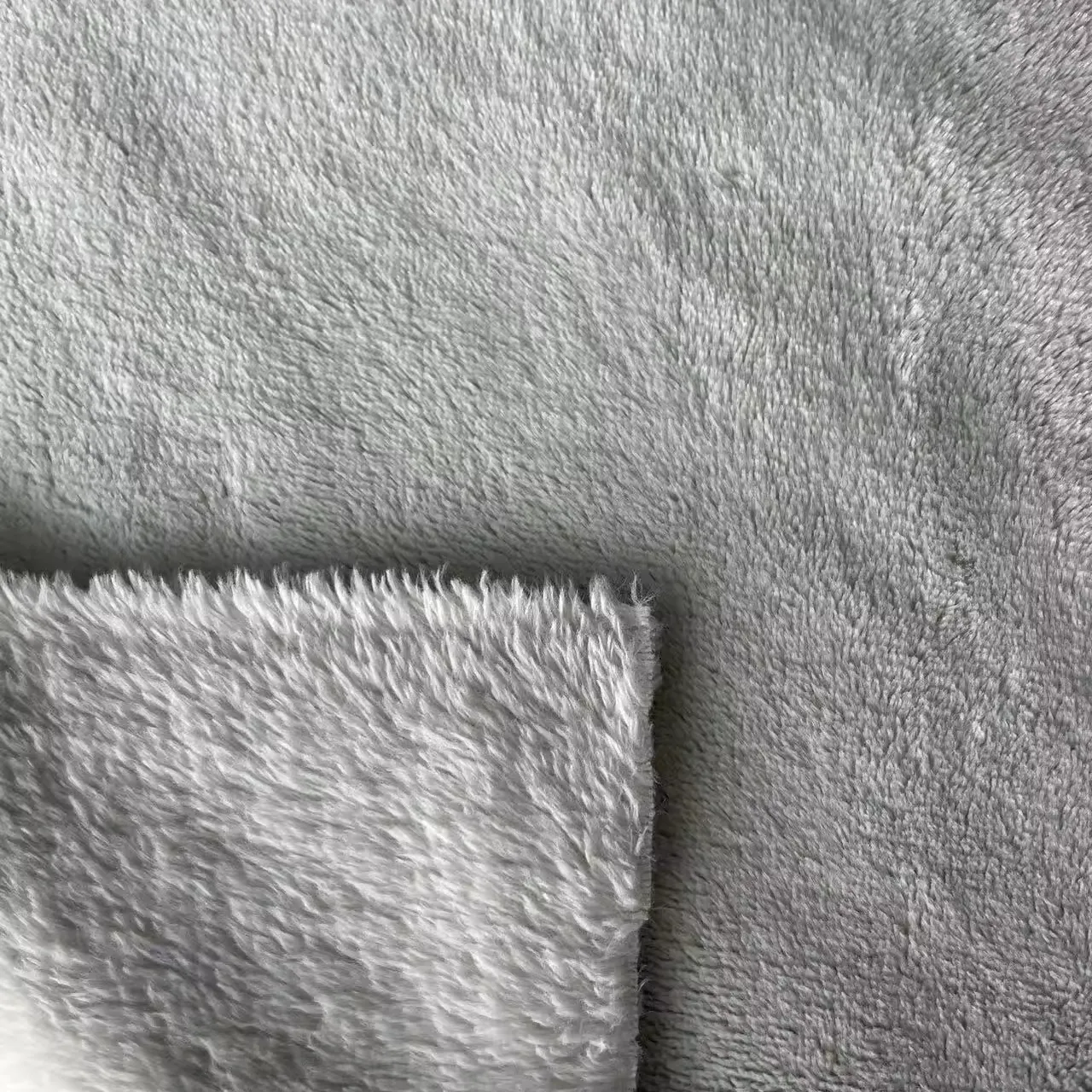 Toptan tekstil çift taraflı süper yumuşak örgü kadife bebek polar Polyester kadife Hoodie kumaş