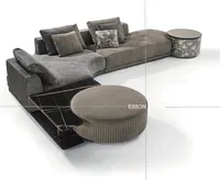 ESION CASA יוקרה עור 7 מושבים פינת ספה סט ריהוט איטלקית מודולרי מעוקל מורכבים ספה מודרני סלון ספות