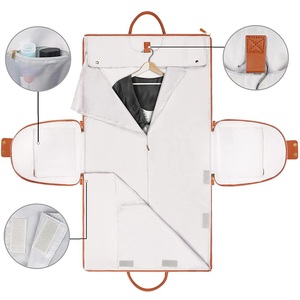 Sac de voyage pliable en <span class=keywords><strong>cuir</strong></span> PU 2 en 1, grand sac de week-end, sac de voyage pour vêtements, sac de sport avec <span class=keywords><strong>pochette</strong></span> pour chaussures pour hommes et femmes - Product Image 5