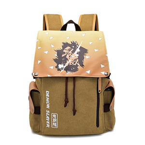 Sac à dos scolaire pour enfants 27*12*42cm, 4 designs populaires, style japonais, en toile lavée et tissu PU imperméable, motif Anime <span class=keywords><strong>Demon</strong></span> Slayer - Product Image 5
