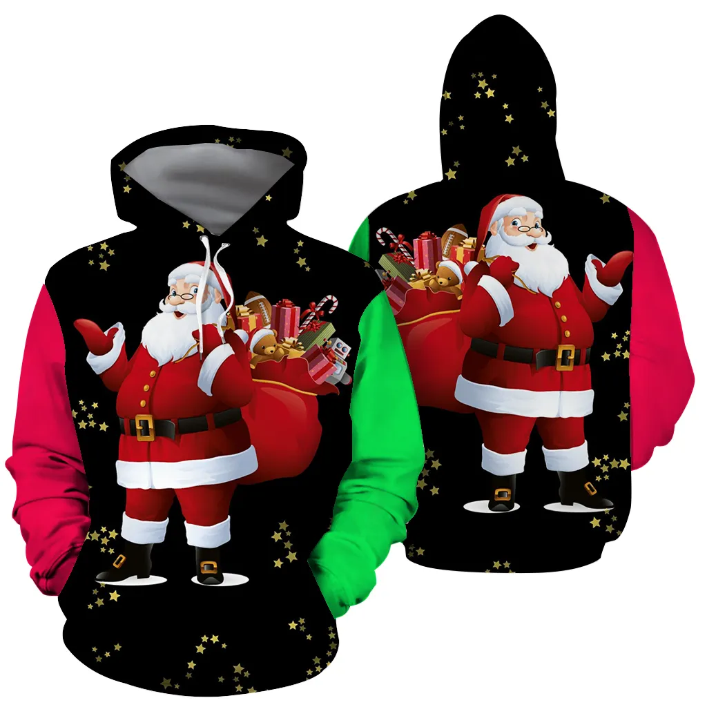 Custom custom Christmas print casual men's hoodie and sweatshirt