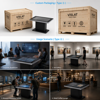 Table tactile interactive d'intérieur Vislat OEM ODM 32 43 55 pouces avec écran LCD sur pied pour la publicité