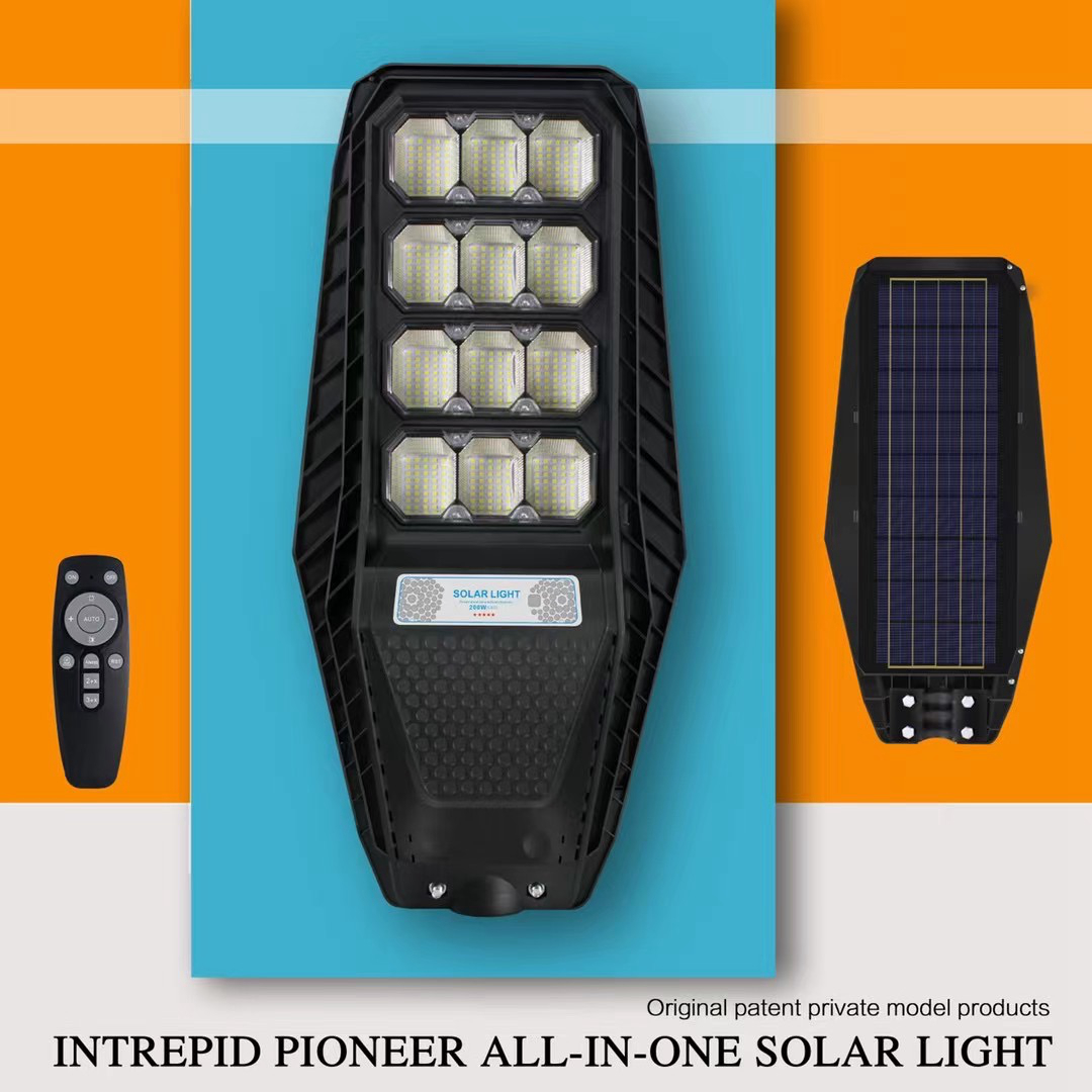 200W Solar Led Street Light 480LED Integr All In One Solar Street Light Remote Control Solar Panel Outdoor Street Light