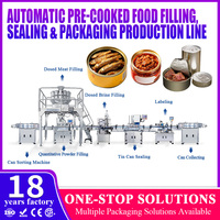 Ligne de production automatique de conserves, machine de mise en conserve de sardines, thon, viande et sauce, équipement industriel de remplissage et de sertissage