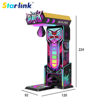 Machine de test de force de frappe et de coup de pied 2-en-1 à monnayeur, jeu d'arcade avec affichage des scores lumineux LED pour lieux de divertissement