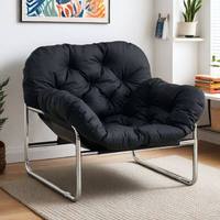 Fauteuil individuel minimaliste de luxe léger Wabi-Sabi couleur crème, fauteuil inclinable vintage de designer avec housse amovible et lavable pour salon