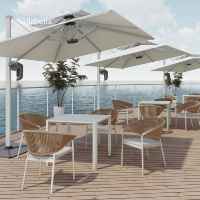 Chaise de jardin de luxe mobilier d'extérieur corde patio salle à manger fauteuils pour restaurant hôtel villa