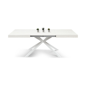 Extendable <b>White</b> Ash <b>Dining</b> <b>Table</b> 140x90 With Crossed Legs Internal Use - Product Image 1