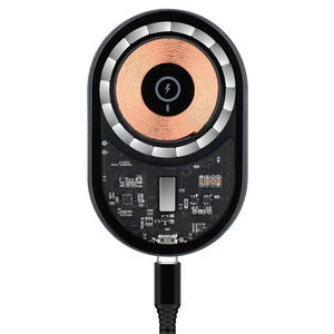 Support de téléphone magnétique transparent pour grille d'aération de voiture avec chargeur sans fil intégré - Product Image 1