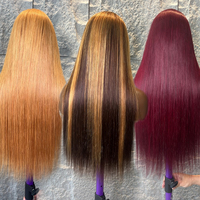 Perruques sans colle en cheveux naturels vietnamiens, perruques lisses en cheveux humains, perruques frontales en dentelle HD suisse 13x6 13x4