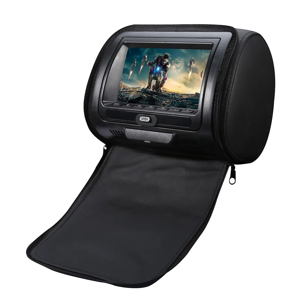 Universal 7インチCar Pillow Headrest Monitor DVD AVとUSB SD Zipper