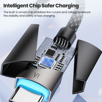 Cable de Datos USB Toocki con Apagado Inteligente, 3A de Alta Corriente, Chip Inteligente, Tejido de Alta Densidad para Carga Rápida