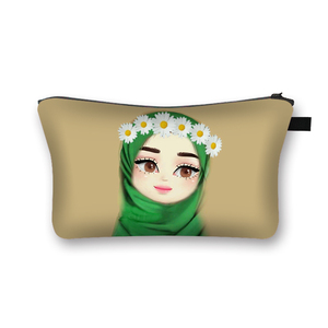 Borsa da donna donna per il trucco con Hijab per il viso in poliestere Organizer cosmetico con chiusura a cerniera alla moda borsa da donna - Product Image 2