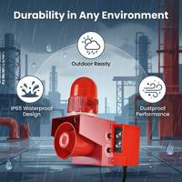 Alarme sonore et lumineuse professionnelle à détecteur de mouvement infrarouge étanche IP65 12V-24V pour la sécurité des entrepôts et des chantiers