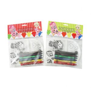 Sac à main non tissé à <span class=keywords><strong>colorier</strong></span> <span class=keywords><strong>Elsa</strong></span> DIY avec crayons – Mini portefeuille DIY en PP non tissé - Product Image 2