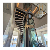 Petit ascenseur panoramique rond pour maison, ascenseur compact en forme de capsule pour villa, à faible bruit et sécurisé