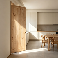 Project Use Solid Cedar Flat Timber Door Unfinished Solid Wood Door for Apartment Construction
