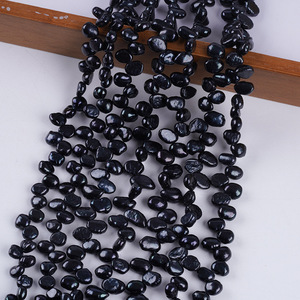 Chaîne de perles d'eau douce naturelles baroques de 7-8 mm, blanches et roses, faites à la main, pour bijoux DIY, vente en gros - Product Image 1