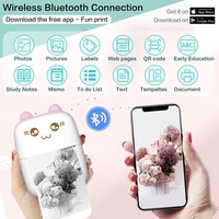 Printer Label Foto Termal Mini Saku Portabel Mesin Pencetak Stiker Warna