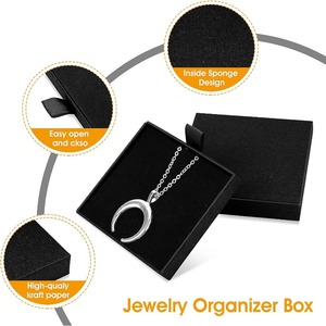 Jewelry gift <b>box</b> cardboard jewelry, necklace jewelry gift <b>box</b> (<b>black</b>) can be customized according to needs - Product Image 4