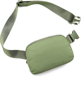 Fabricant de sangle verte rétro Sac de ceinture mince banane sport en néoprène, sac de taille unisexe - Product Image 6