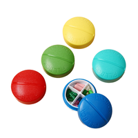 Supdriver Nouvelle Conception Boîte Organisateur de Comprimés Ronde à 4 Compartiments en Plastique, Conteneur Hebdomadaire pour Pilules et Compléments Santé