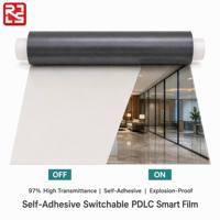 Film intelligent auto-adhésif PDLC à transmittance de 97 %, anti-explosion, pour la confidentialité des bureaux et des hôtels, conforme CE RoHS