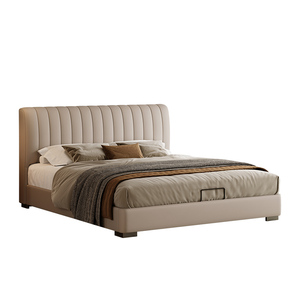 Modern Luxury Furniture Bedroom King&<b>Queen</b> <b>Size</b> Upholstered <b>Bed</b> Anti-Scratch Leather High Density Sponge Solid Wood Soft - Product Image 3