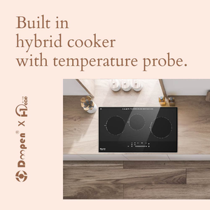 Electrodomésticos de Cocina, Placa de Cocción Plana Híbrida de 3 Quemadores, Placa de Inducción e Infrarrojos Híbrida, Cocina de Inducción Integrada Inteligente - Product Image 2