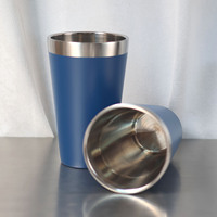 Gobelet isotherme en acier inoxydable à double paroi de 500 ml, finition mate, tasse à café conique, mug à boire pour la maison, le bureau, les voyages
