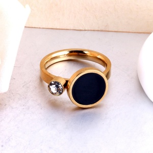 Anillo de Joyería de Moda para Hombre y Mujer, Chapado en Oro con Diamante Negro y Circonita Cúbica - Product Image 5