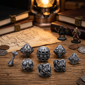 Jeu de dés à thème Crâne, collection de dés pour jeux de rôle fantastiques, décoration miniature pour table de jeu - Product Image 2