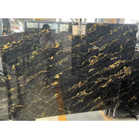 Meja Makan, Meja Kopi, dan Latar Belakang Mewah dari Marmer Alami Modern Italia Hitam Emas Motif Bunga, Ukuran Besar