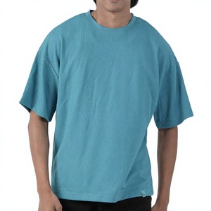 T-shirt Oversize Homme 240 GSM 100% Coton Fabrication OEM Personnalisée Haute Qualité Respirant Manches Courtes Uni Épaules Tombantes - Product Image 1