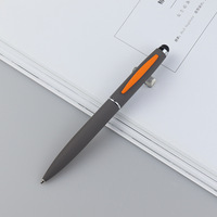 Stylo bille rétractable en métal de luxe de haute qualité, promotionnel, avec logo personnalisé, revêtement en caoutchouc, multifonctionnel, 1,0 mm, noir