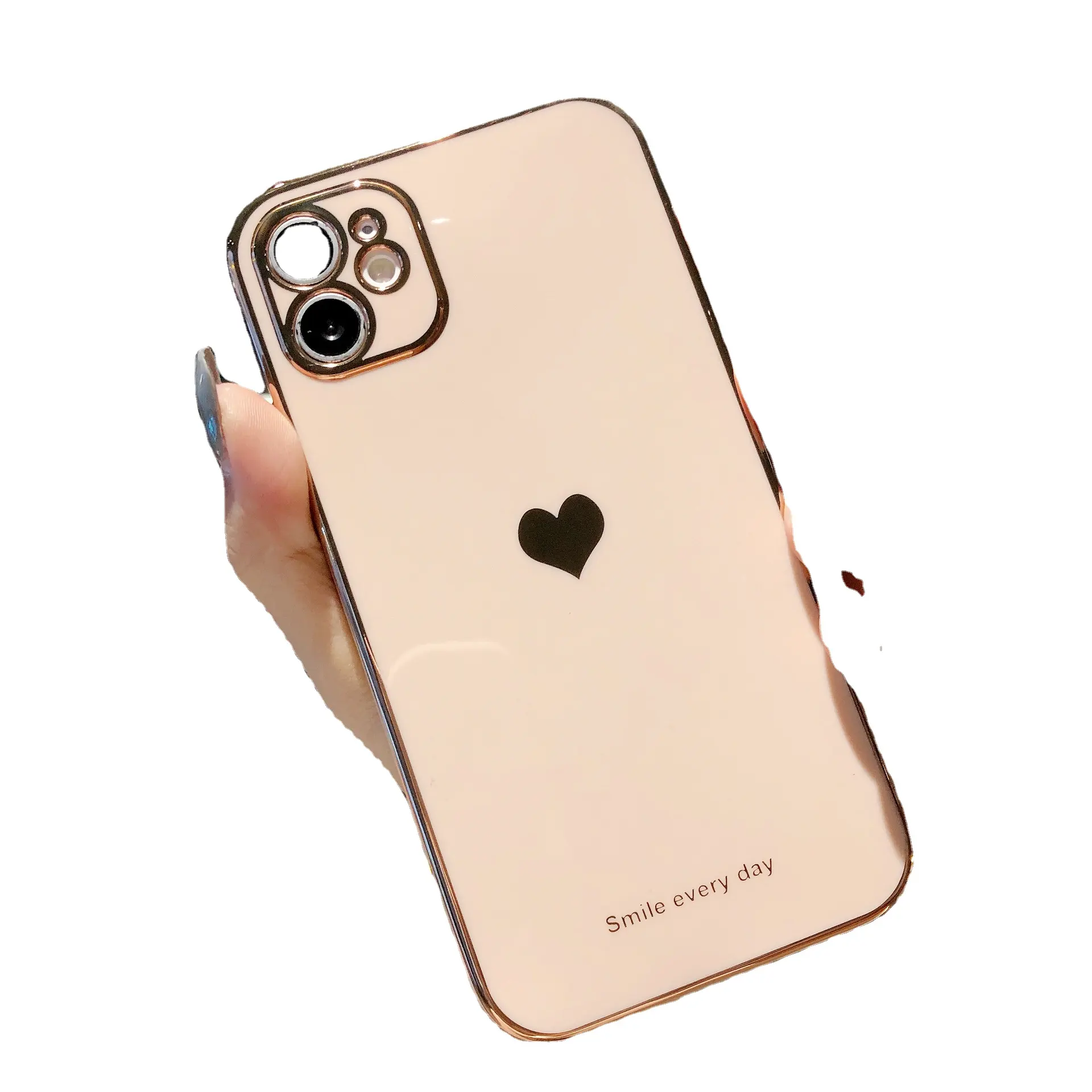 2021 Amazon Hot Sell Fashion Cute Love-Heart Shape Case Anti-Scratch Soft TPU Cover Back Bumper for iPhone 12 Pro Max Phone Case