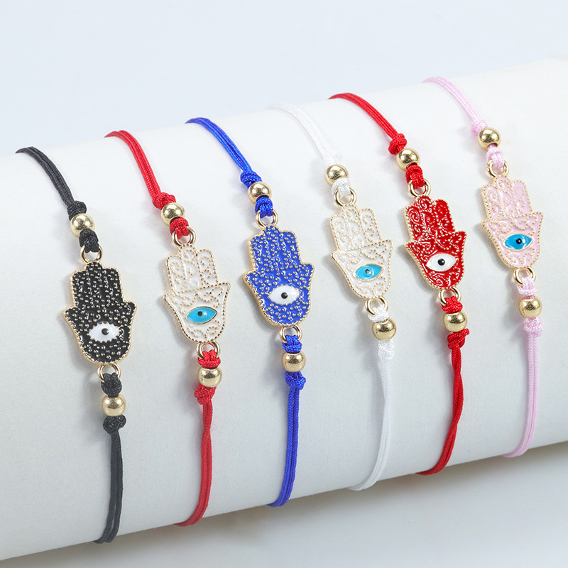 3 bracelet à cordon NOIR contre le HAMSA Kabbale bijoux porte