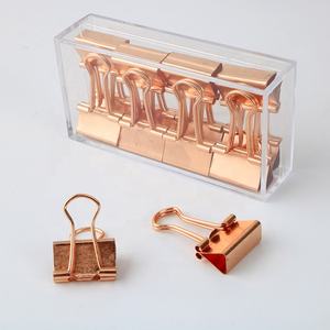 مشبك رابط من مادة الفولاذ 19 مقطع نقود مشابك ورقية ، 12 دفتر يوميات وردي أنيق خاص ذهبي دفتر ملاحظات لطيف - Product Image 3