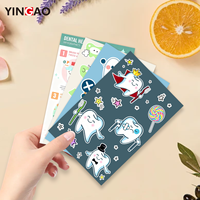 Pegatinas Médicas Divertidas con Diseño de Dibujos Animados, Personalizadas, para Protección Dental, Lámina de Pegatinas de Vinilo Impermeables para Dentistas