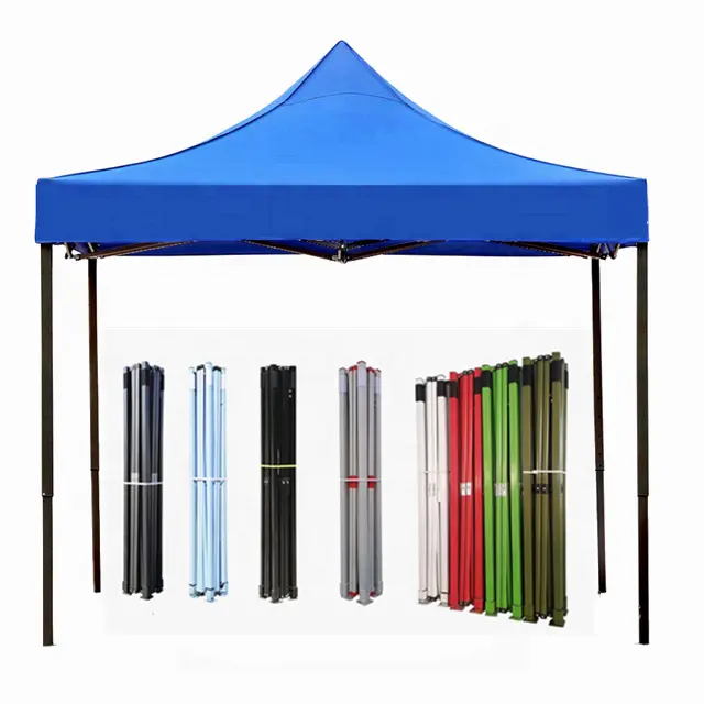 Toldo plegable para exteriores, toldo impermeable de 3x3, 10x10, plegable, para jardín, tienda de campaña, 3x3, rojo, azul, blanco y verde