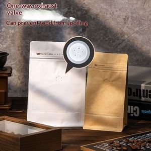 Copack 1kg Kaffeebohnen Achtseitig Versiegelte Aluminiumfolie Kraftpapier Lebensmittelgeeignete Siebdruckbeutel mit Reißverschluss und Luftventil - Product Image 3
