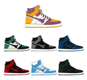 Kustom sepatu olahraga pria Fashion desain baru Sneakers sepatu basket pria merek retro 1 OEM ODM